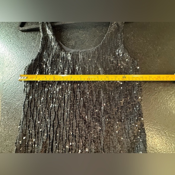 Black Sequin Sleeveless Dress Medium - Picture 6 of 7